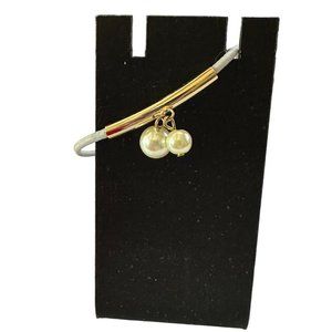 Womens Bracelet Jewelry Diameter 2.5" Faux White Pearl Bead Costume Fashion